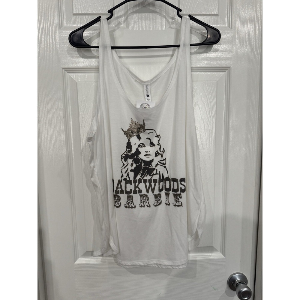Dolly Parton Backwoods Barbie White Womans Tank Top size 2x Xxl NEW NWT